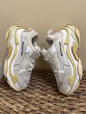 Balenciaga Triple S Women's Size EU 38 US 8 White Chunky Sneakers Made in Italy